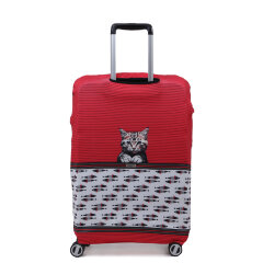 Чехол для чемодана RW1085-S Кот красн.