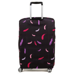 Чехол для чемодана RW1106-L Перья на черн.